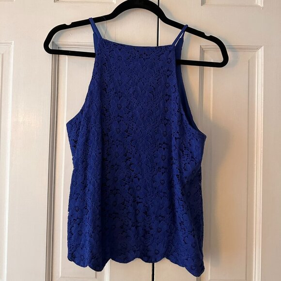 Monteau Blue Lace Halter Top - Size Medium - Picture 3 of 3